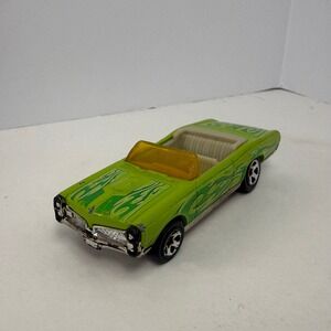 Hot Wheels 67 Pontiac GTO Lime Green Green Flames 2007 Mattel 1/64 Diecast Car
